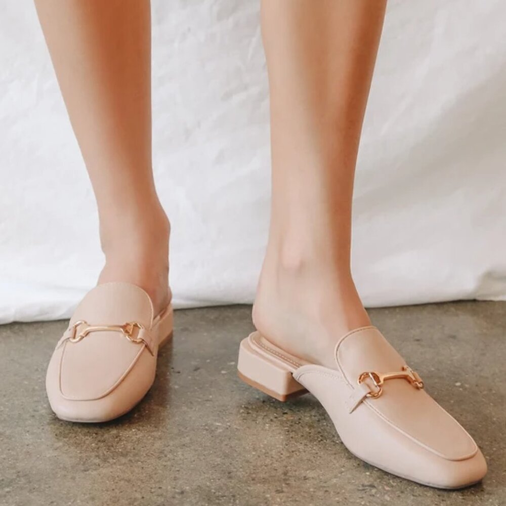 Lulu's Ranae Light Nude Slide-On Loafers